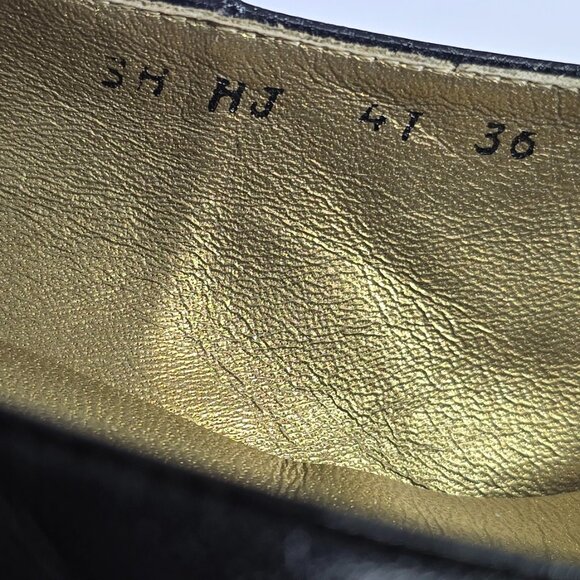 Yves Saint Laurent Black Leather Studded Bow Kitten Heel Pumps Size 6 - Picture 9 of 12